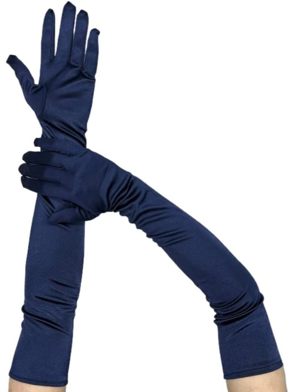 Women navy Blue Long Opera Elbow Length Wedding Cosplay Costumes Party Gloves